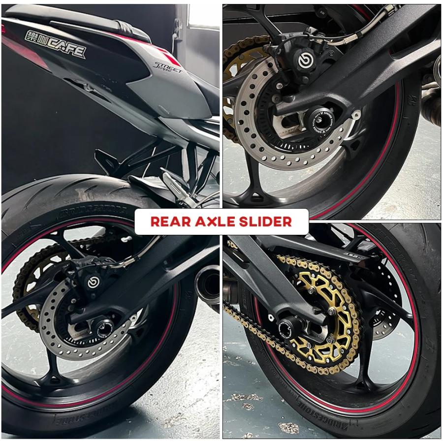 スピトリ1050 RS Low シート&リアアクスルスライダー Triumph Street Triple 765 R S RS アクスルスライダー フロント/リア