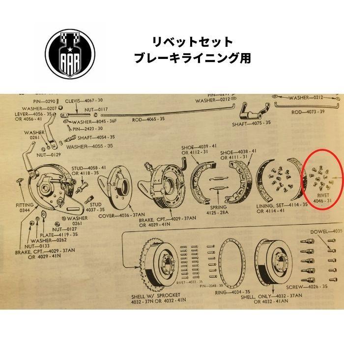 Harley Davidson リベット ブレーキライニング用 ハーレー