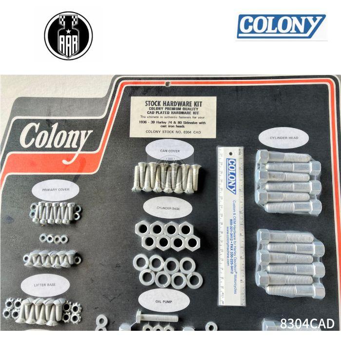 8304CAD コロニー colony ストック ハードウェアキット ハーレーダビッドソン 1936-39年 74 80 モデル 鉄ヘッド_1