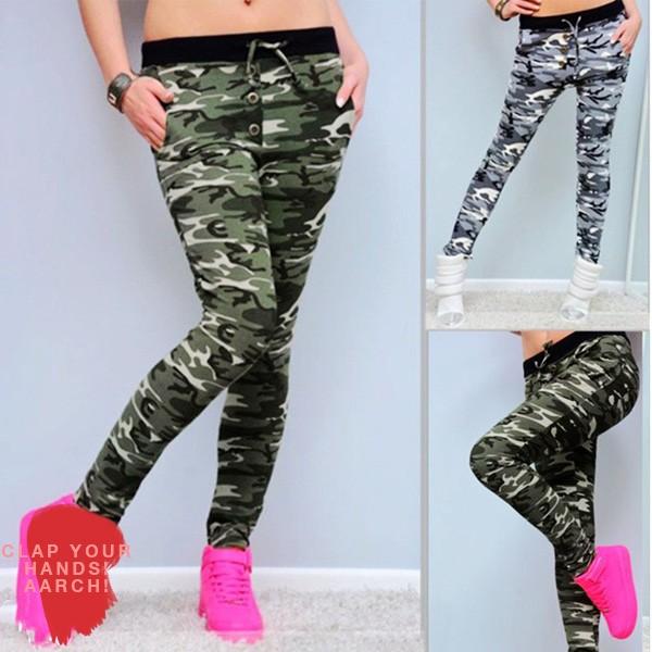 大きいサイズ パンツ レディース ファッション ぽっちゃり おおきいサイズ 迷彩柄 カモフラ柄 ウエストゴム ストレッチ スキニー Ll 3l 秋冬 かわいい新作