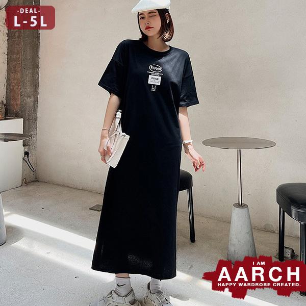 大きいサイズ レディース ファッション ワンピース ぽっちゃり おおきいサイズ あり マキシ丈 Tシャツワンピース シンプルロゴ プリント L Ll 3l 4l 5l 春夏 ストアー