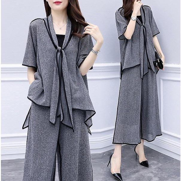 大きいサイズ セットアップ レディース ファッション ぽっちゃり おおきいサイズ タイカラー トップス ワイドパンツ コンサバ Ll 3l 4l 5l 6l 春夏 rch W5448 rch 通販 Yahoo ショッピング