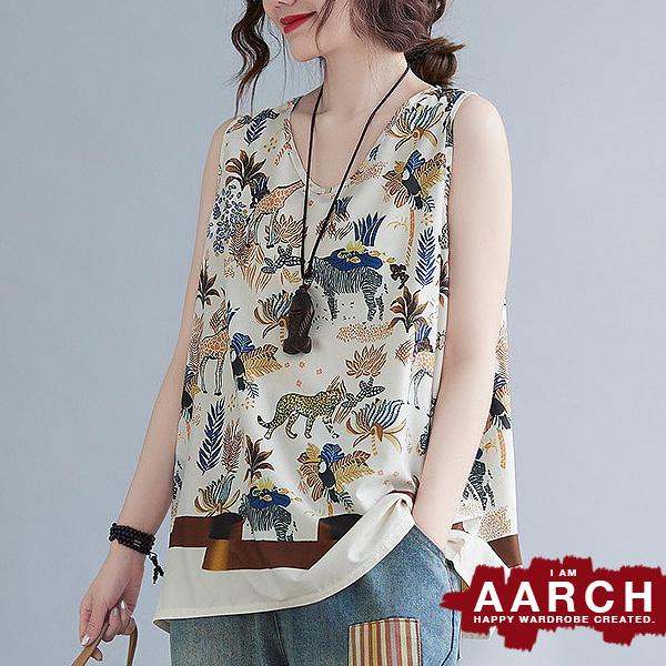 大きいサイズ レディース ファッション タンクトップ トップス ぽっちゃり おおきいサイズ 対応 オーバーサイズ Uネック アニマル柄 総柄 M L Ll 3l 春夏 正規激安