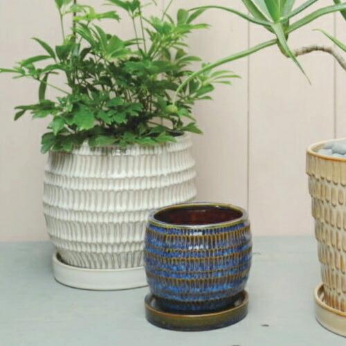 植木鉢 おしゃれ 陶器鉢 クラッツ シノL (3色) 18cm 6号 穴あり 受け皿
