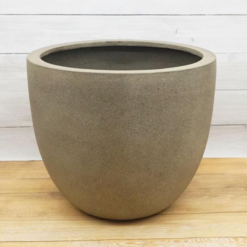 植木鉢 おしゃれ 軽い グラナイトエッグM 45cm 15号 FRP グレー