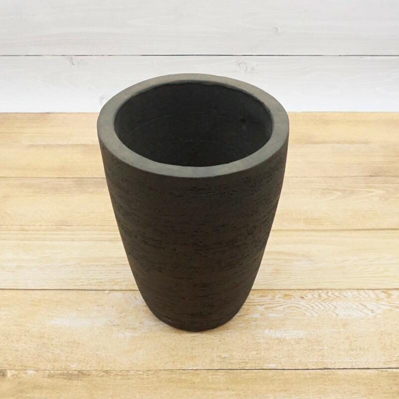 植木鉢 陶器製 ブラック プランター（大） 底穴あり 植木鉢 おしゃれ カイトコニックS 20cm 6.5号 底穴あり 黒 テラコッタ