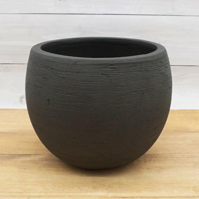 植木鉢 アンティーク テラコッタ 底穴あり 黒 プランター ストライプ 植木鉢 おしゃれ テラコッタ カイトボール 24cm 8号 底穴あり