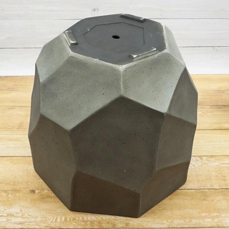 植木鉢 おしゃれ 軽い リッジS 33cm 11号 FRP 底穴あり グレー プランター 多角形 多面体 鉢 室内 屋外 鉢植え 観葉植物 塊根植物_5