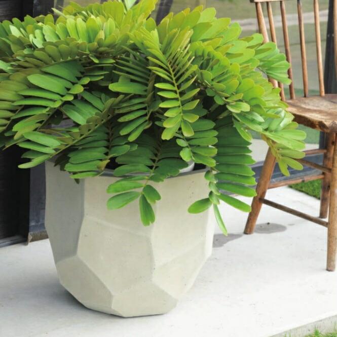 植木鉢 おしゃれ 軽い リッジL 47cm 15.5号 FRP 底穴あり グレー