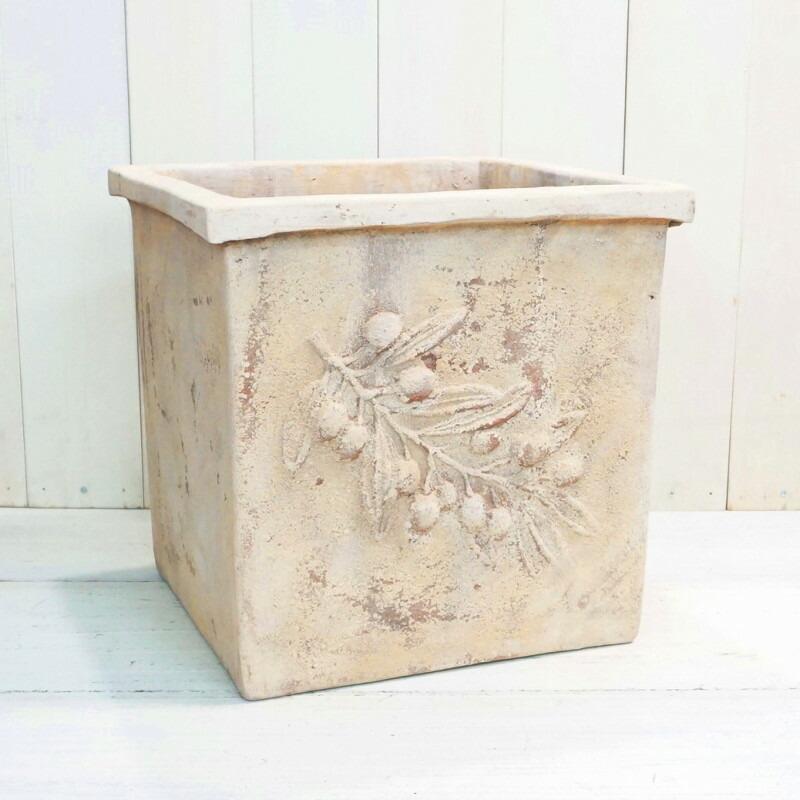 オリーブ　スクエア 植木鉢 プランター 植木鉢 おしゃれ テラコッタ オリーブ スクエアアンティコS 30cm 10号