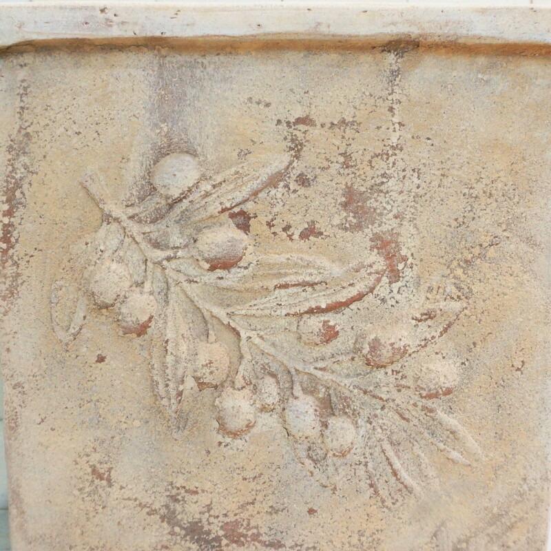 植木鉢 おしゃれ 大型 テラコッタ オリーブ スクエアアンティコM 37cm