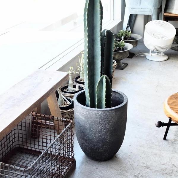 新品 観葉植物 植木鉢カバー 大きめ 10号40×40 ポリストーンライト 黒 鉢カバー おしゃれ 大型 プランター 観葉植物 人気 おすすめ
