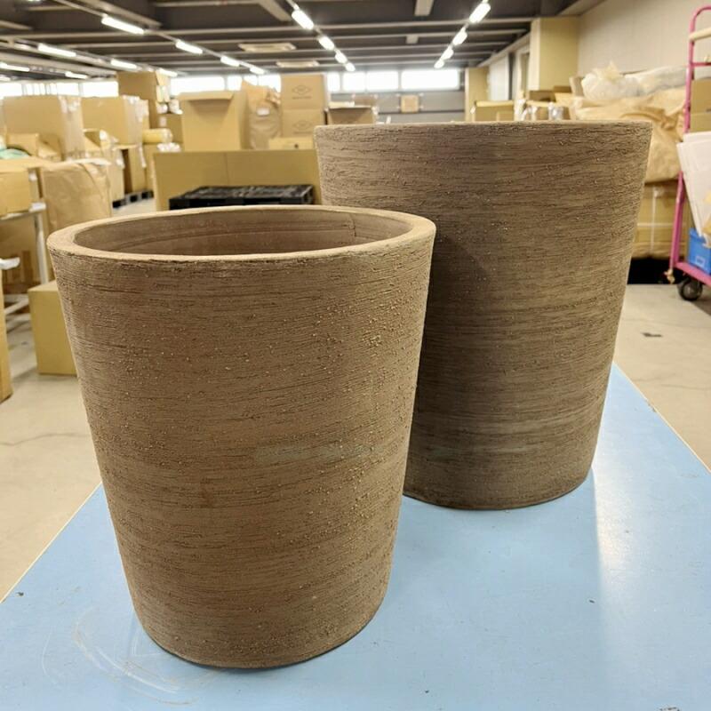 植木鉢 おしゃれ テラコッタ テラサモコニックL＜ 50cm 16号 穴あり ブラウン 素焼き プランター 縦長 深鉢 長鉢 背の高い 大型 かわいい 鉢 室内 屋外 観葉植物の画像