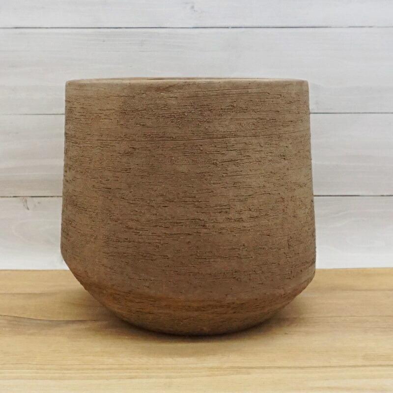 植木鉢 おしゃれ テラコッタ テラサモスラントS＜ 最大外径27cm 9号 穴あり ブラウン 素焼き プランター 大型 かわいい 鉢 円形 陶器 室内 屋外 観葉植物の画像