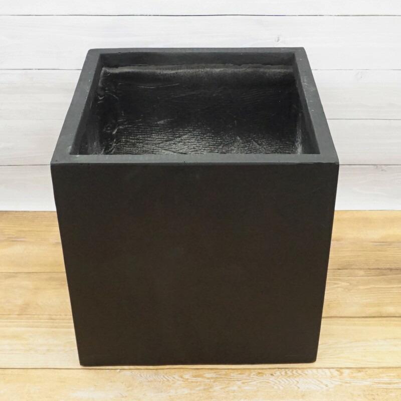 植木鉢 おしゃれ エイリアスキューブS(2色) 40cm 白 黒 セメント