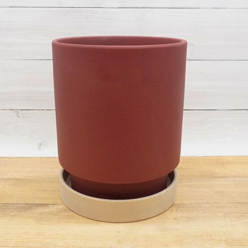 植木鉢 おしゃれ 陶器鉢 パラドックL 21.5cm 7号 穴あり 受け皿あり