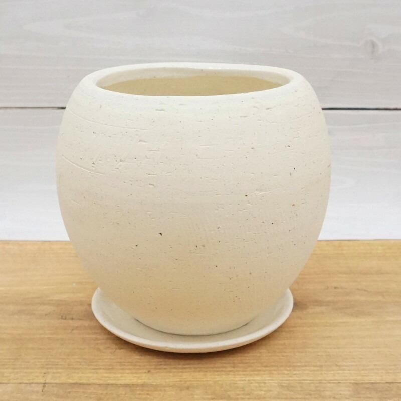 植木鉢 おしゃれ 陶器鉢 エッジボールL(2色) 16cm 5号 受け皿付 白 黒