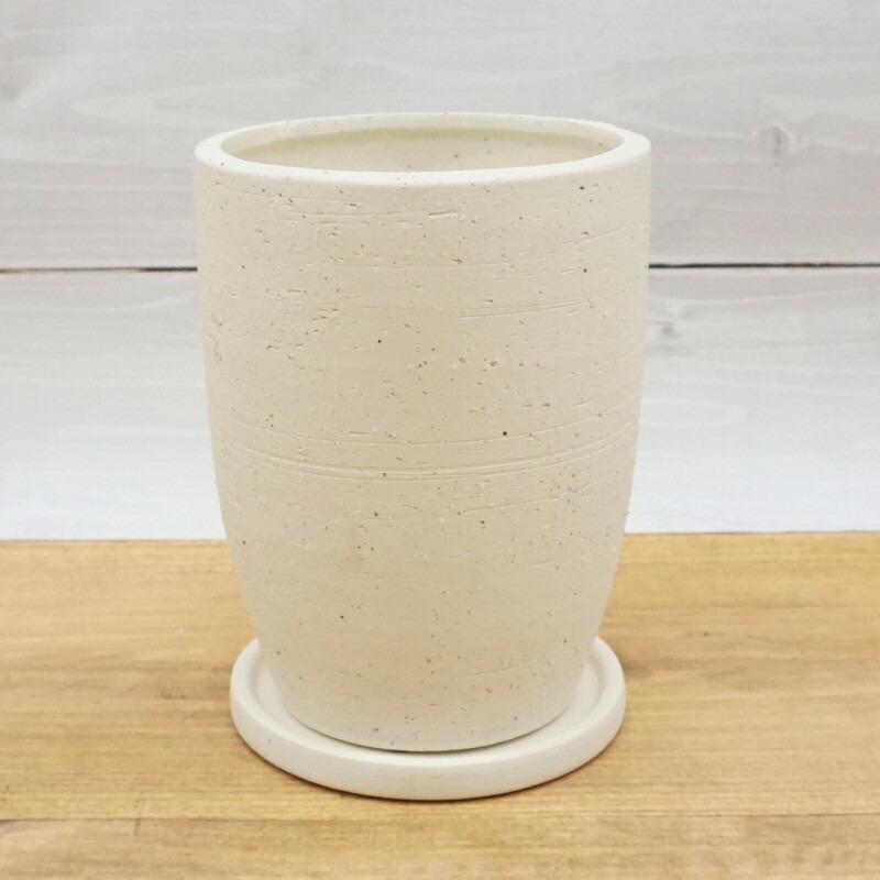 植木鉢 おしゃれ 陶器鉢 エッジトールS(2色) 12.5cm 4号 受け皿付