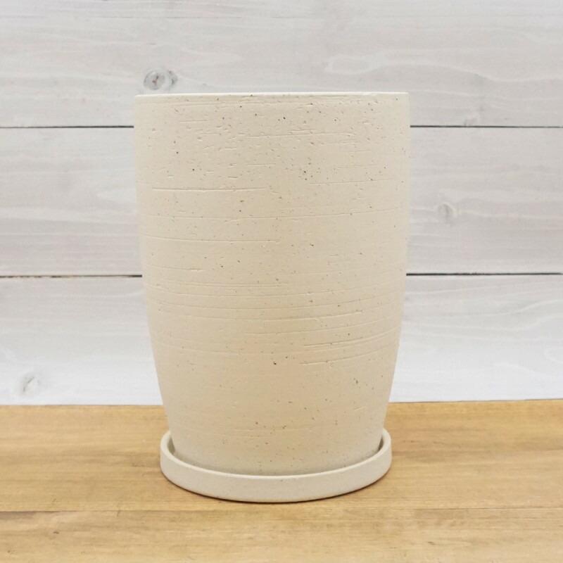 植木鉢 おしゃれ 陶器鉢 エッジトールL(2色) 16cm 5号 受け皿付 白 黒