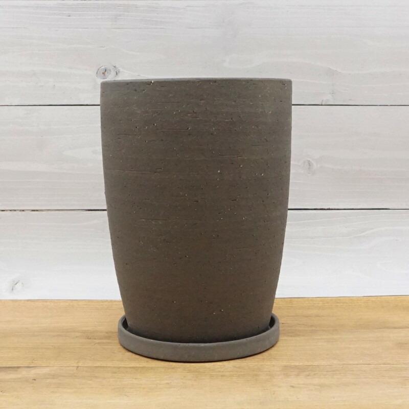 植木鉢 おしゃれ 陶器鉢 エッジトールL(2色) 16cm 5号 受け皿付 白 黒