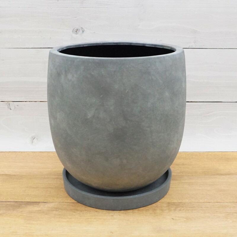 植木鉢 おしゃれ 陶器鉢 アイルエッグS 22.5cm 7.5号 穴あり 受け皿