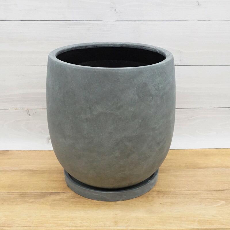 植木鉢 おしゃれ 陶器鉢 アイルエッグL 27cm 9号 穴あり 受け皿あり