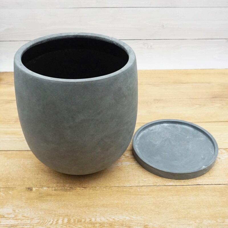 植木鉢 おしゃれ 陶器鉢 アイルエッグL 27cm 9号 穴あり 受け皿あり