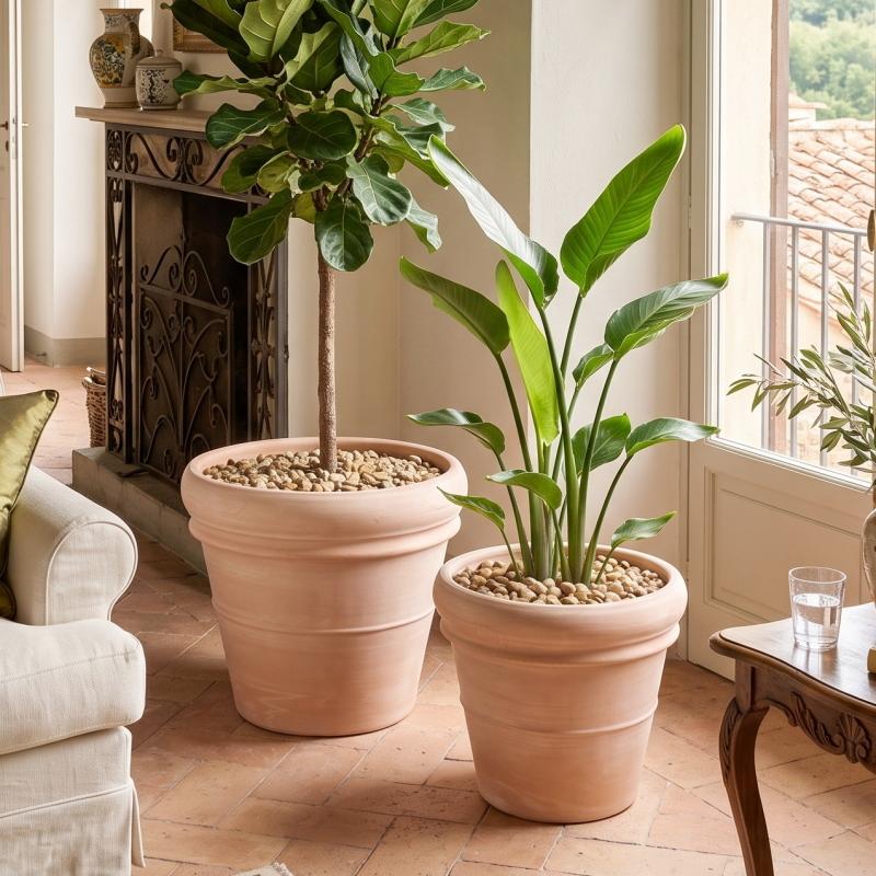 植木鉢 おしゃれ 大型 テラコッタ リムポットホワイト 2L 52cm 17号 底