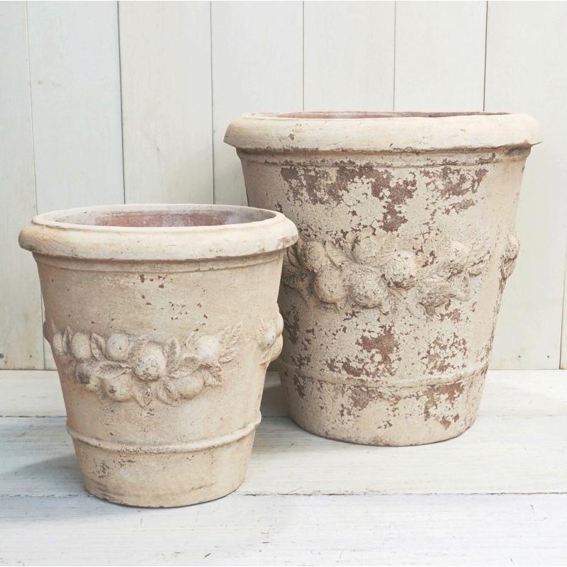 フランスアンティークテラコッタ製プランターポット/植木鉢/土器(90-254) フランスアンティークテラコッタ製プランターポット/植木鉢/土器(90