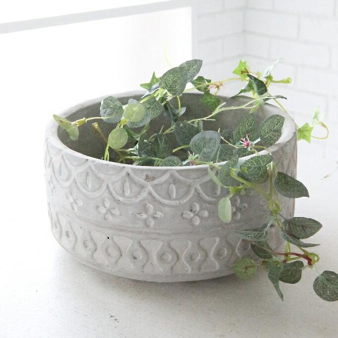 シンプルなコンクリート鉢の盆栽 植木鉢 おしゃれ シンプルストーンポット MM007-160 5号(16cm