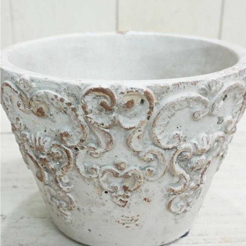 アンティーク調陶器調鉢６鉢セット 植木鉢 おしゃれ アンティーク 陶器鉢 クレストラウンドS 12.5cm 4号