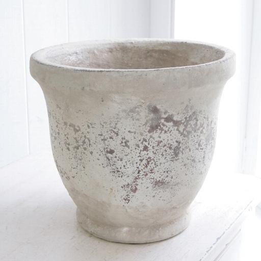 植木鉢 おしゃれ アンティーク 陶器鉢 セレナラウンドポットL 25cm 8号 白 底穴あり プランター 鉢 室内 屋外 鉢植え 観葉植物 塊根 北欧 安い | 