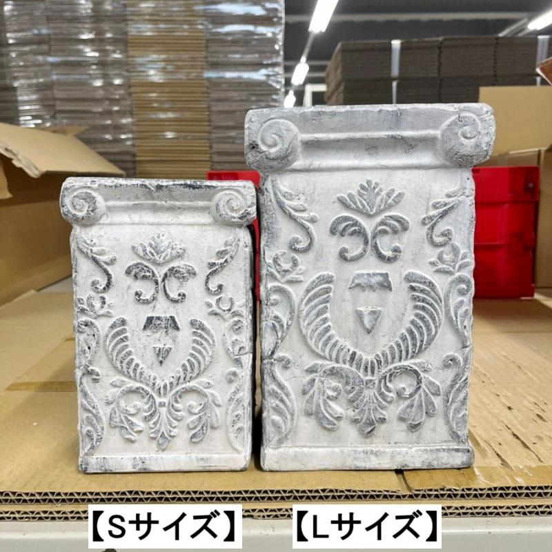 装飾的な四角形の陶器鉢 植木鉢 四角 アンティーク クラナススクエアL＜ 16cm 5号(3.5号用) 穴