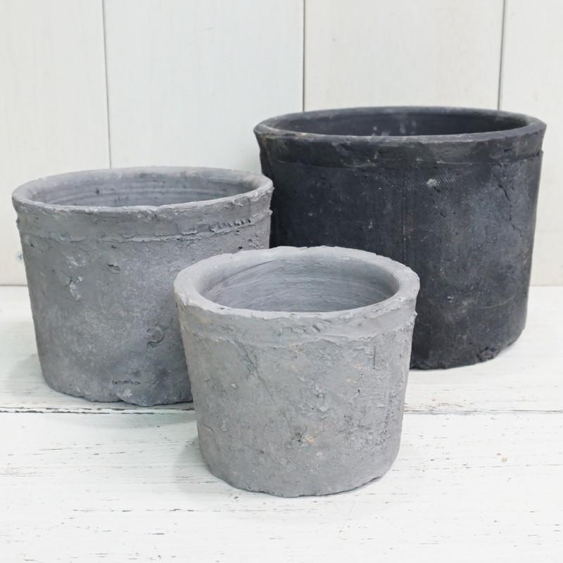 植木鉢 おしゃれ 素焼き ジャンクポット丸切立浅 (2色)セット 10cm