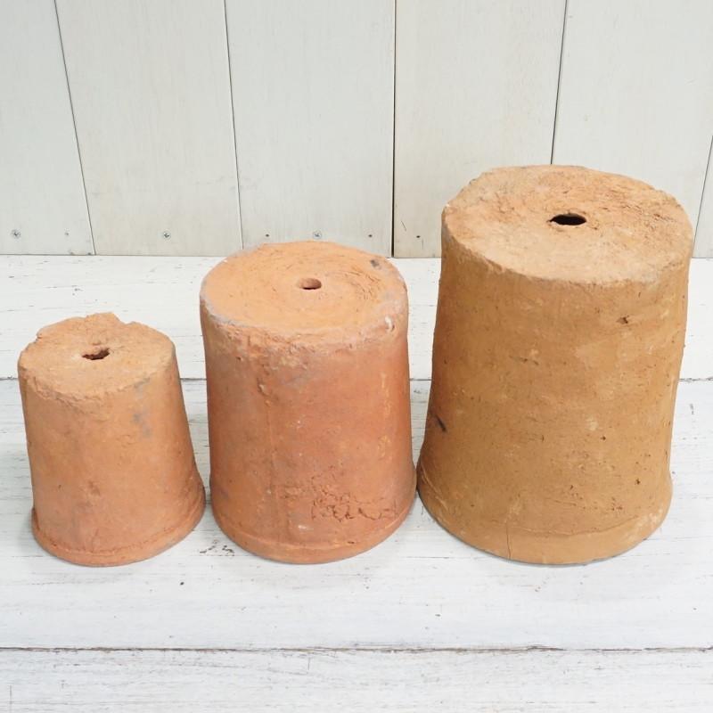 植木鉢 おしゃれ 素焼き ジャンクポット丸切立深 大中小3点セット10cm