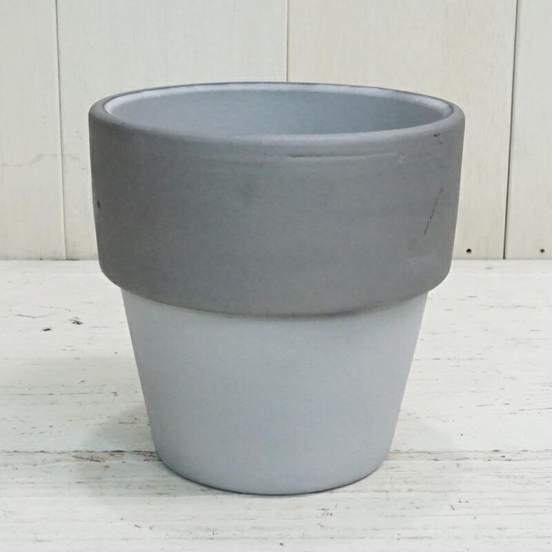 植木鉢 おしゃれ 素焼き 三河 ライフダークシルバーM 13cm 4号 イブシ