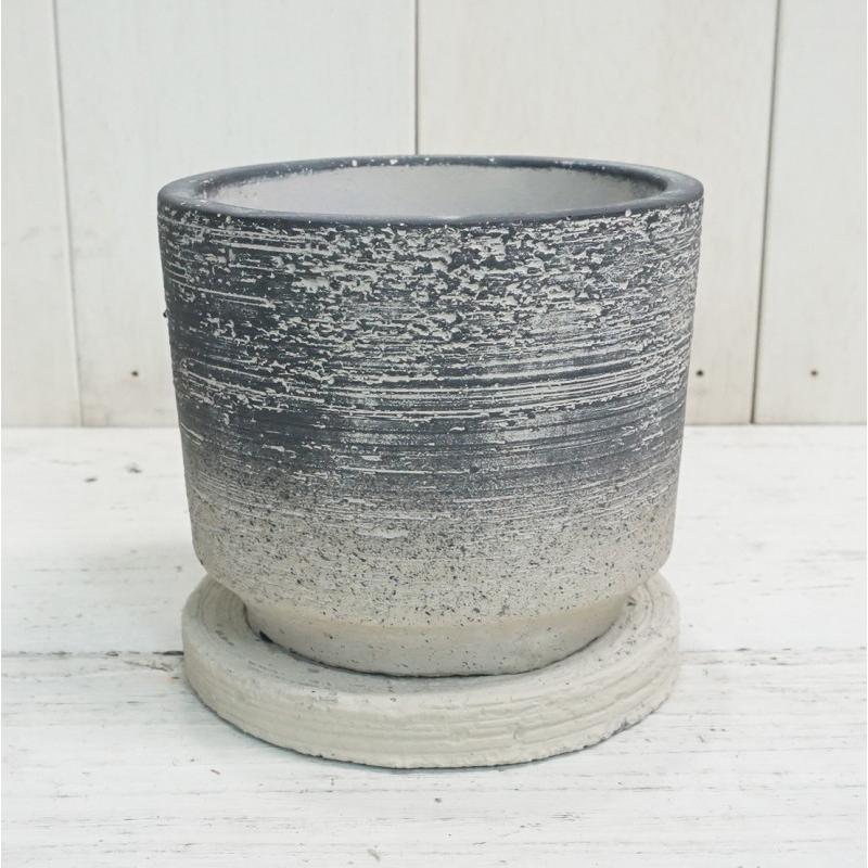植木鉢 おしゃれ セメント テトラS 12cm 4号 穴あり 受け皿あり