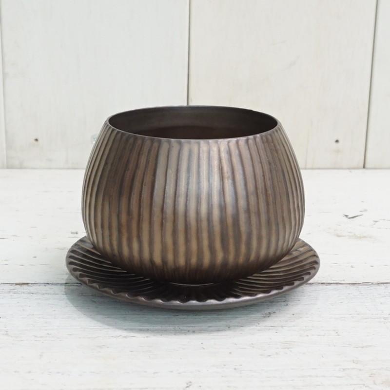 植木鉢 おしゃれ 陶器鉢 ラピスボウル(2色) 10.5cm 3.5号 穴あり