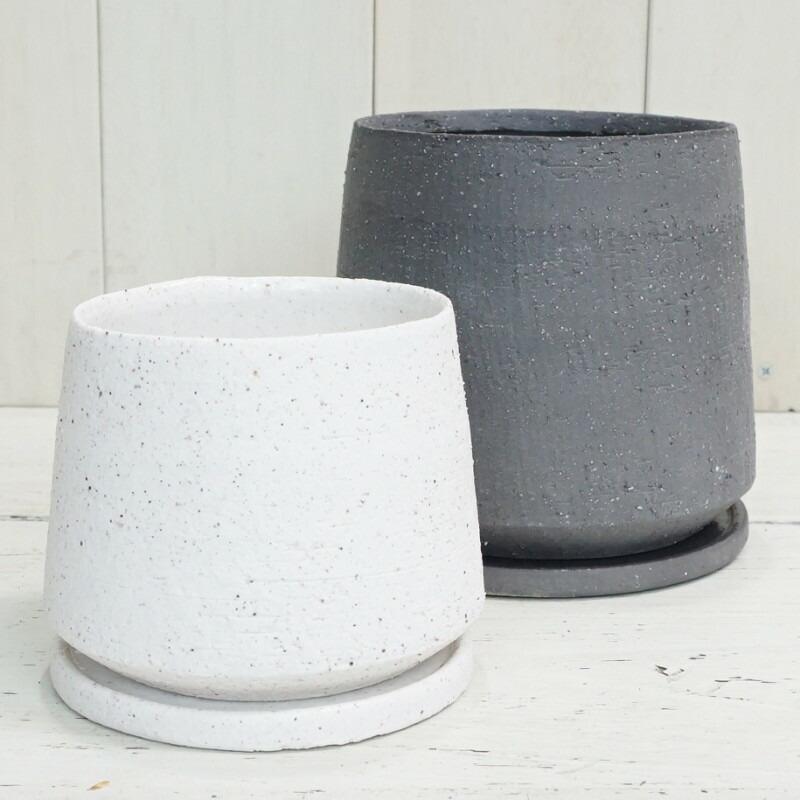 植木鉢 おしゃれ 陶器鉢 イオニアアンフレL (2色) 17cm 5.5号 穴あり