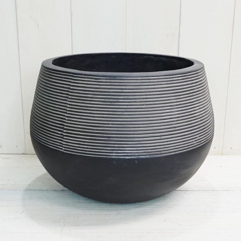 植木鉢 おしゃれ コンクリート ジュピターラウンドS (B/W) 25cm 8号 底穴なし プランター 鉢 室内 鉢植え 観葉植物 多肉植物 塊根の画像