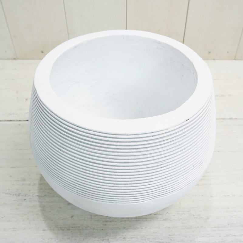 植木鉢 おしゃれ コンクリート ジュピターラウンドS (B/W) 25cm 8号 底穴なし プランター 鉢 室内 鉢植え 観葉植物 多肉植物 塊根の画像