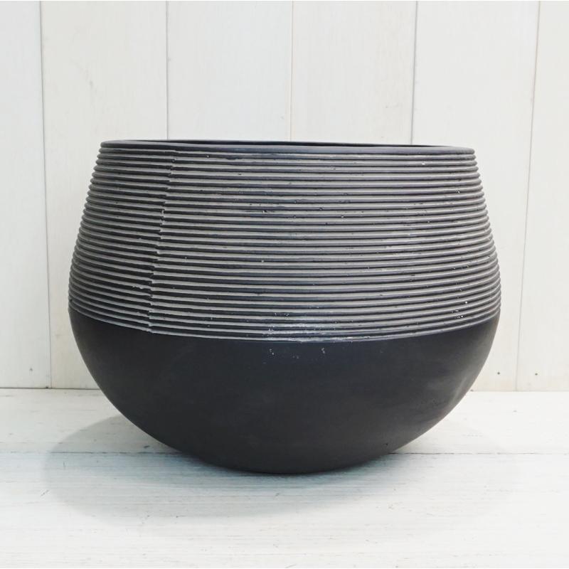 植木鉢 おしゃれ コンクリート ジュピターラウンドS (B/W) 25cm 8号 底穴なし プランター 鉢 室内 鉢植え 観葉植物 多肉植物 塊根の画像