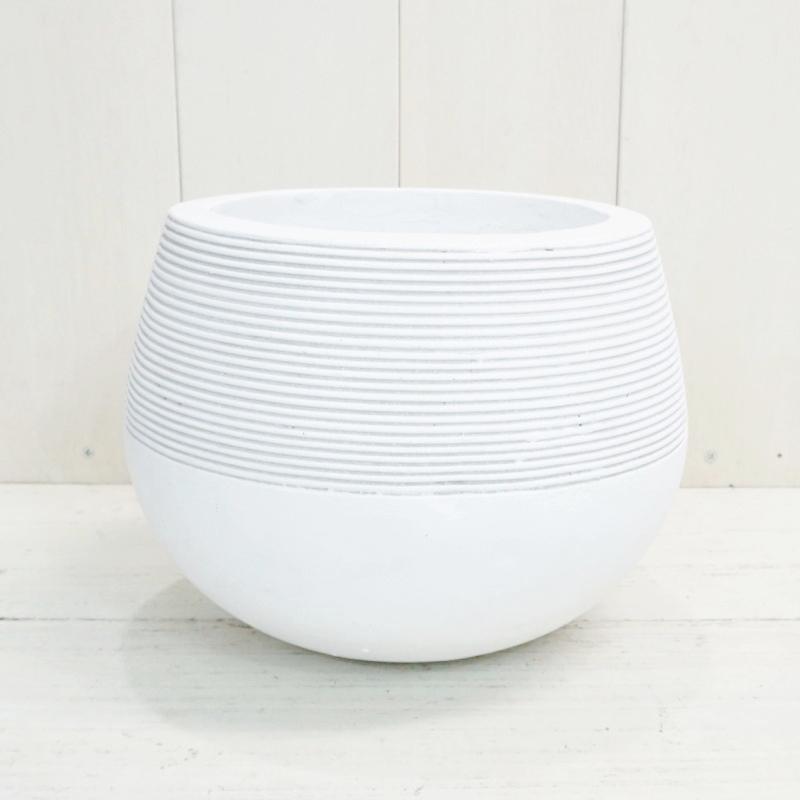 植木鉢 おしゃれ コンクリート ジュピターラウンドS (B/W) 25cm 8号 底