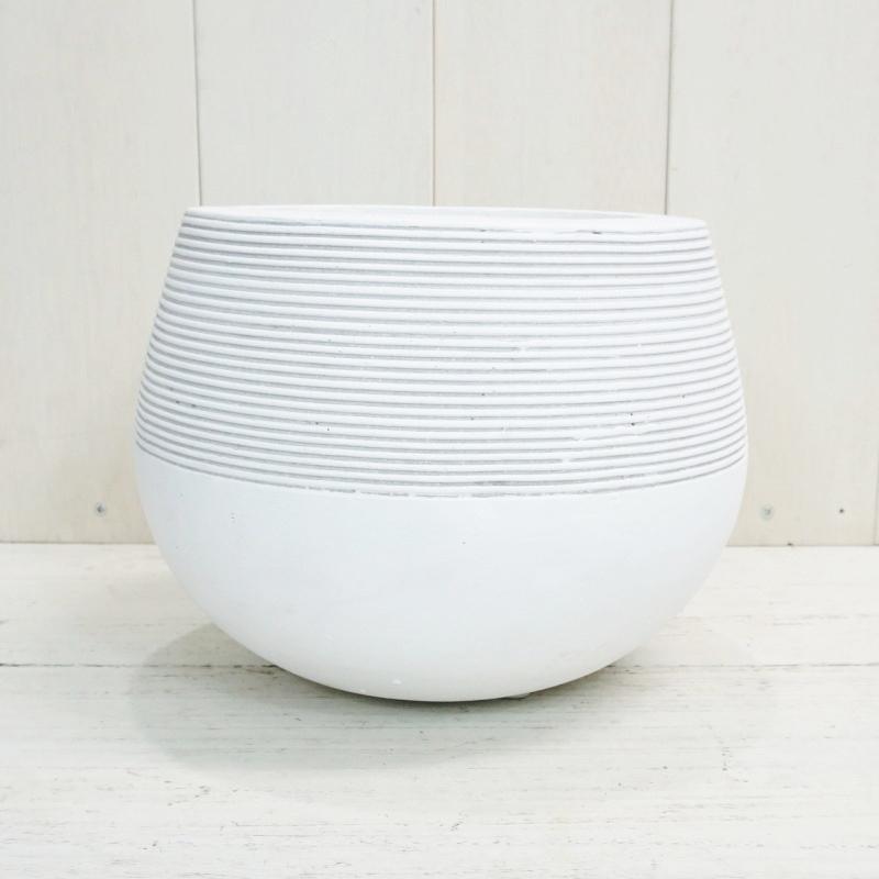 植木鉢 おしゃれ コンクリート ジュピターラウンドS (B/W) 25cm 8号 底穴なし プランター 鉢 室内 鉢植え 観葉植物 多肉植物 塊根の画像