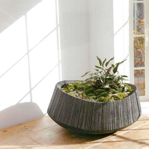 植木鉢 おしゃれ セメント エディベースS (Bk/Gy) 39cm 13号 底穴なし