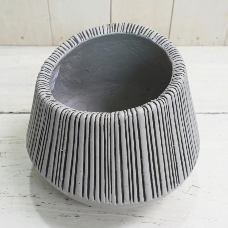 植木鉢 おしゃれ セメント エディラウンドS (Bk/Gy) 22cm 7号 底