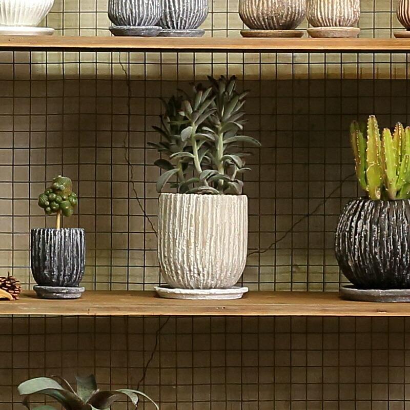 植木鉢 おしゃれ セメント オベリスクラウンドS 8cm 2.5号 底穴あり