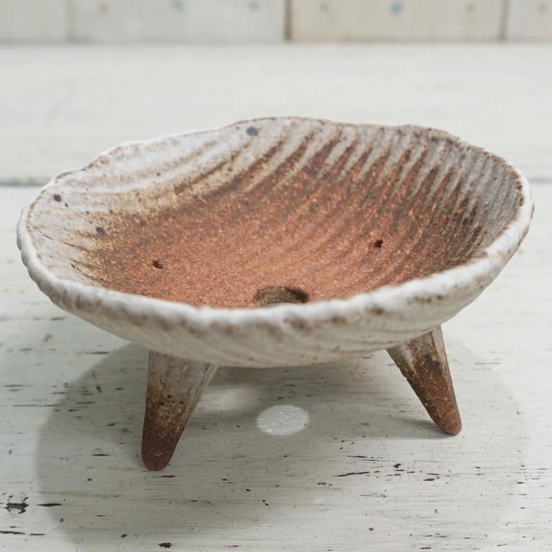 植木鉢 おしゃれ 和風 信楽焼 高足鉢(白釉/青竹釉)M 11cm 4号 穴あり