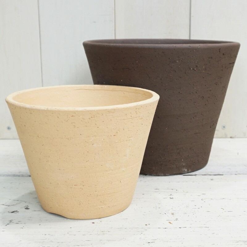 植木鉢 おしゃれ 和風 常滑焼 ラフポット S(Be/Br) 16cm 5号 穴あり