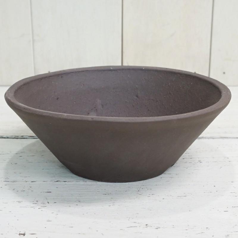 植木鉢 おしゃれ 陶器鉢 常滑焼 丸反山草深鉢T70A L 18.5cm 6号 浅鉢